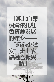 湖北白果树湾依托红色资源发展的蝶变——“抗战小延安”走上农旅融合振兴路