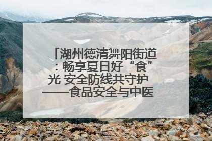 湖州德清舞阳街道：畅享夏日好“食”光 安全防线共守护——食品安全与中医养生知识宣传