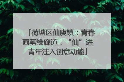 荷塘区仙庾镇：青春画笔绘廊道，“仙”进青年注入创意动能