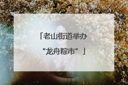 老山街道举办“龙舟粽市”