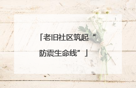 老旧社区筑起“防震生命线”