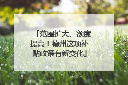 范围扩大、额度提高！德州这项补贴政策有新变化