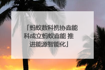 蚂蚁数科携协鑫能科成立蚂蚁鑫能 推进能源智能化