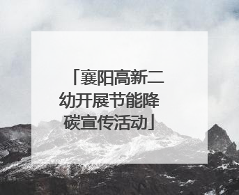 襄阳高新二幼开展节能降碳宣传活动