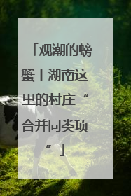 观潮的螃蟹丨湖南这里的村庄“合并同类项”