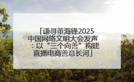 谦寻董海锋2025中国网络文明大会发声：以“三个向善”构建直播电商善意长河