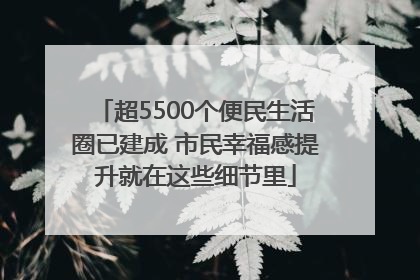 超5500个便民生活圈已建成 市民幸福感提升就在这些细节里