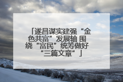 遂昌谋实建强“金色共富”发展轴 围绕“富民”统筹做好“三篇文章”