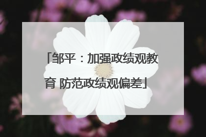 邹平：加强政绩观教育 防范政绩观偏差