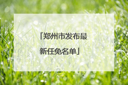 郑州市发布最新任免名单