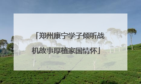 郑州康宁学子倾听战机故事厚植家国情怀