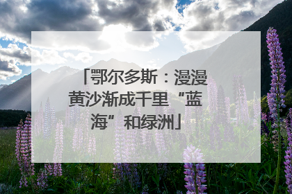 鄂尔多斯：漫漫黄沙渐成千里“蓝海”和绿洲