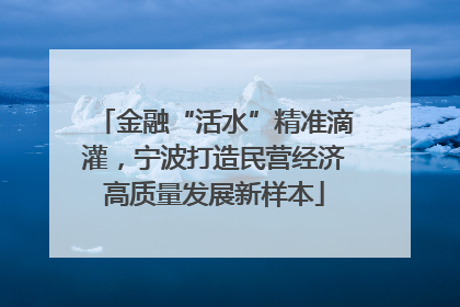 金融“活水”精准滴灌，宁波打造民营经济高质量发展新样本