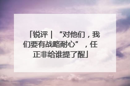 锐评｜“对他们，我们要有战略耐心”，任正非给谁提了醒