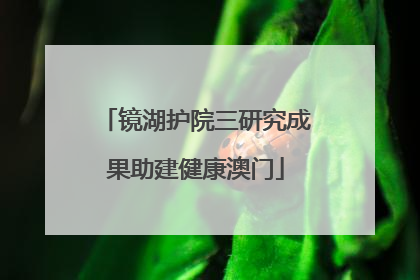 镜湖护院三研究成果助建健康澳门