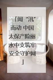闻“汛”而动 中国太保产险丽水中支筑牢安全守护网