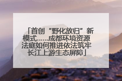 首创“野化放归”新模式……成都环境资源法庭如何推进依法筑牢长江上游生态屏障