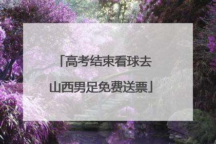 高考结束看球去 山西男足免费送票