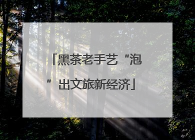 黑茶老手艺“泡”出文旅新经济