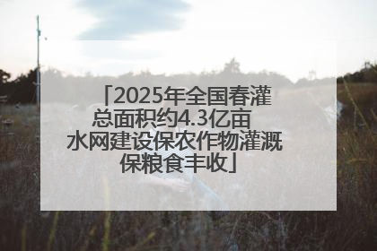 2025年全国春灌总面积约4.3亿亩 水网建设保农作物灌溉 保粮食丰收