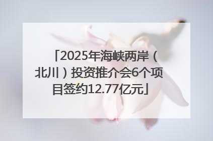 2025年海峡两岸（北川）投资推介会6个项目签约12.77亿元