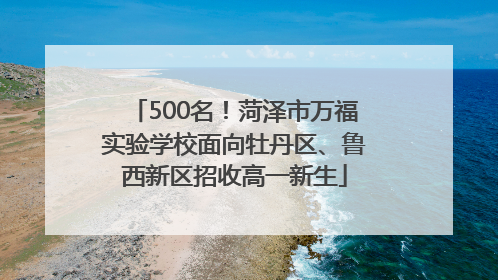 500名！菏泽市万福实验学校面向牡丹区、鲁西新区招收高一新生